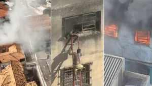 Incendio en una fábrica de Río de Janeiro