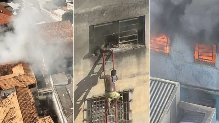 Incendio en una fábrica de Río de Janeiro