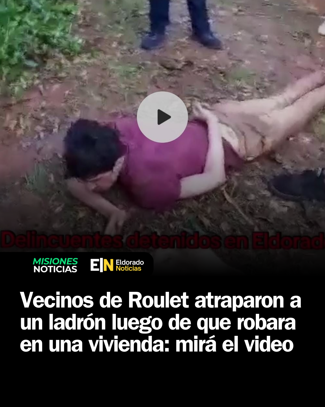 Vecinos de Roulet atraparon a un ladrón