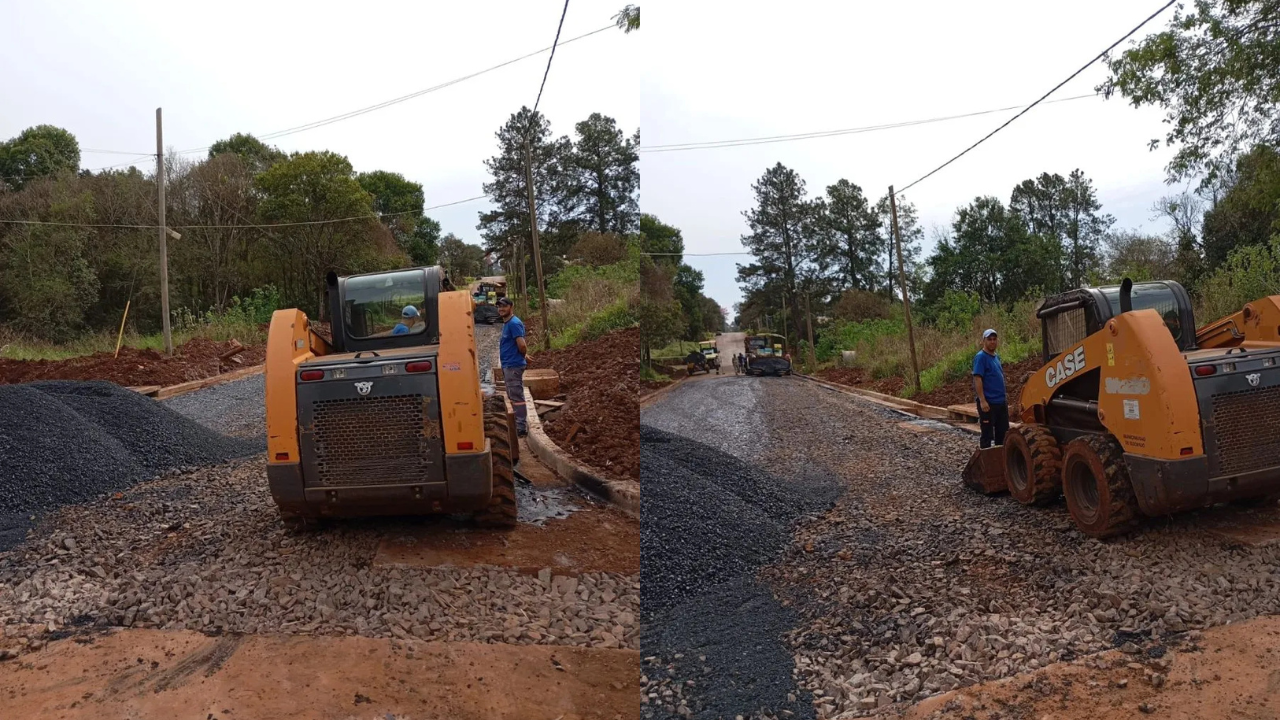 Finalizó el asfaltado sobre la calle Polonia de Eldorado