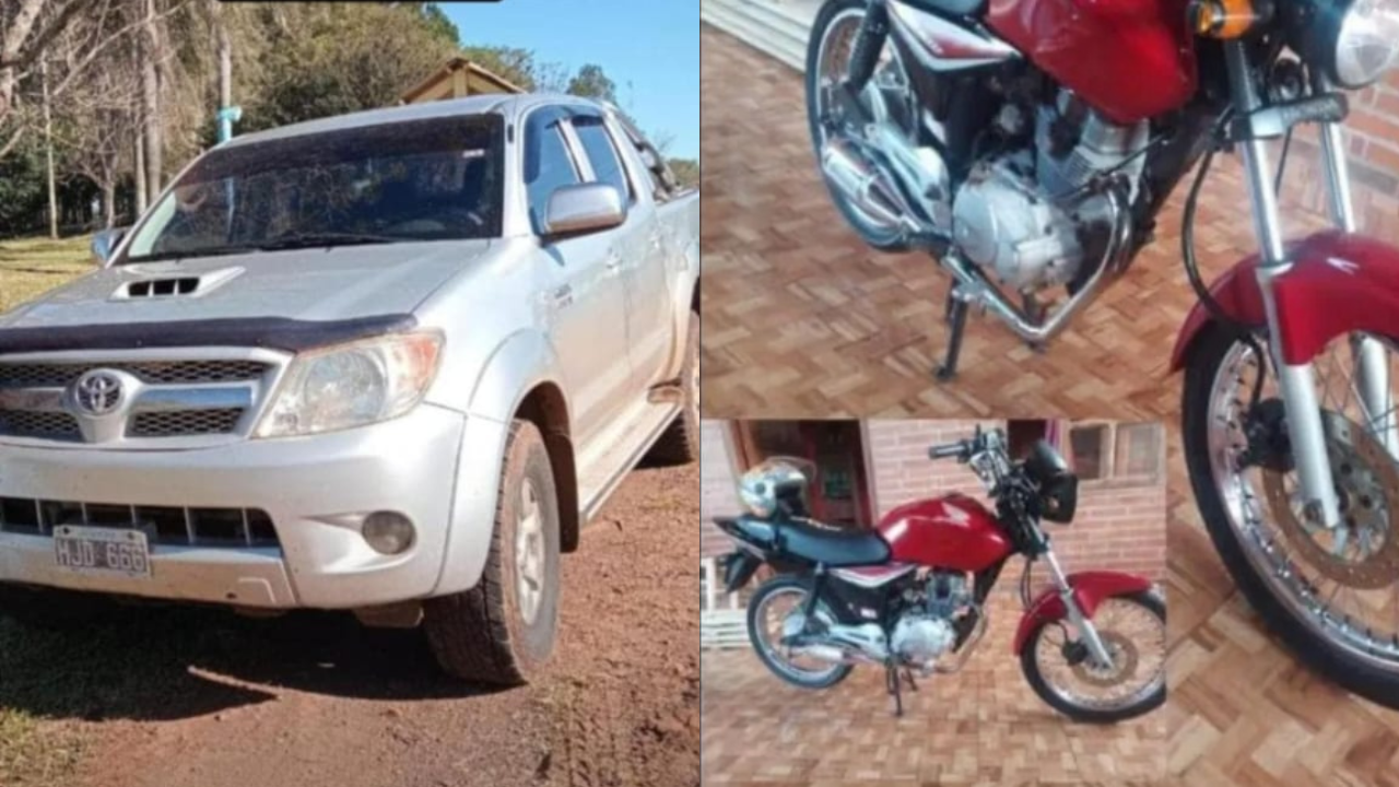 robo de una camioneta en Mado y una moto en 9 de Julio