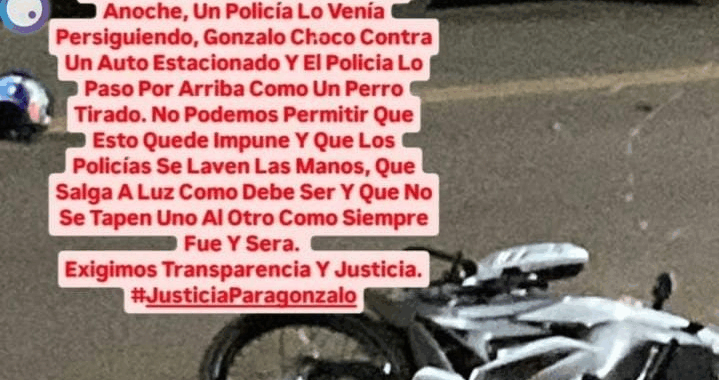 Versiones cruzadas y pedido de justicia por la muerte de un joven motociclista en Eldorado