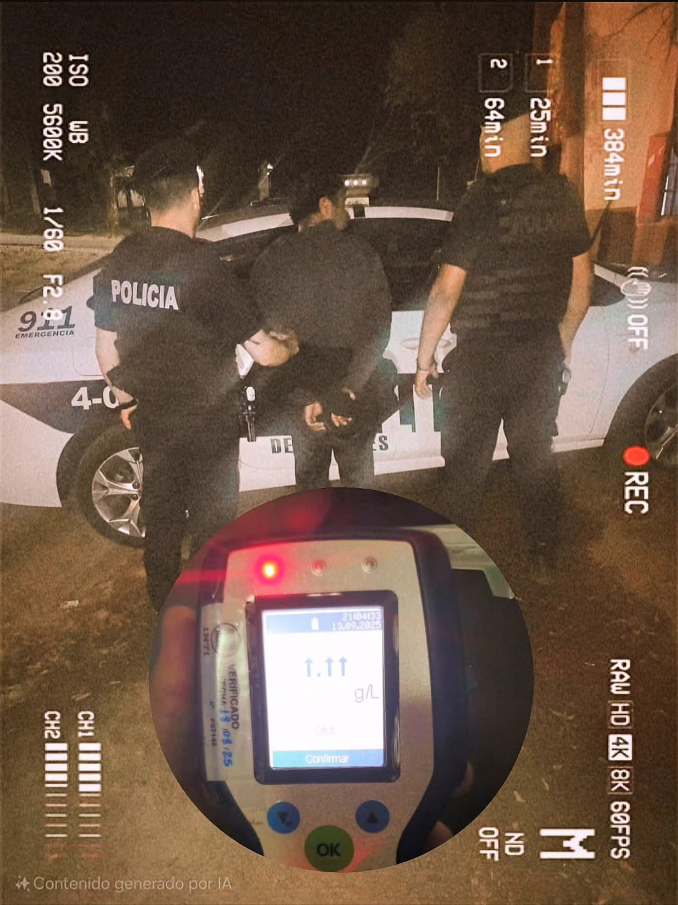 motociclista tan ebrio que el alcoholímetro no pudo medirlo