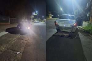 Colisión entre dos autos ocasionó solo daños materiales