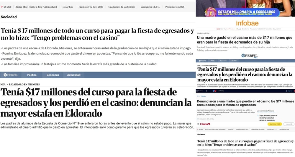 estafa egresados eldorado medios nacionales