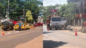 Avanza el plan de bacheo en la avenida San Martín km 9