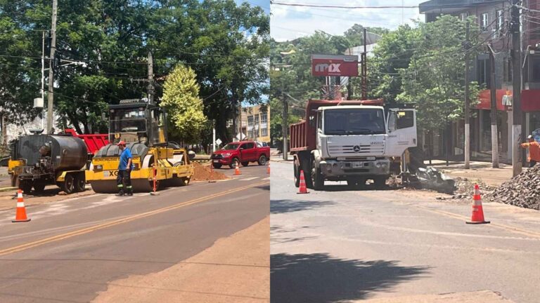 Avanza el plan de bacheo en la avenida San Martín km 9