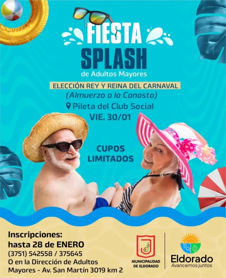 Fiesta Splash para adultos mayores en Eldorado