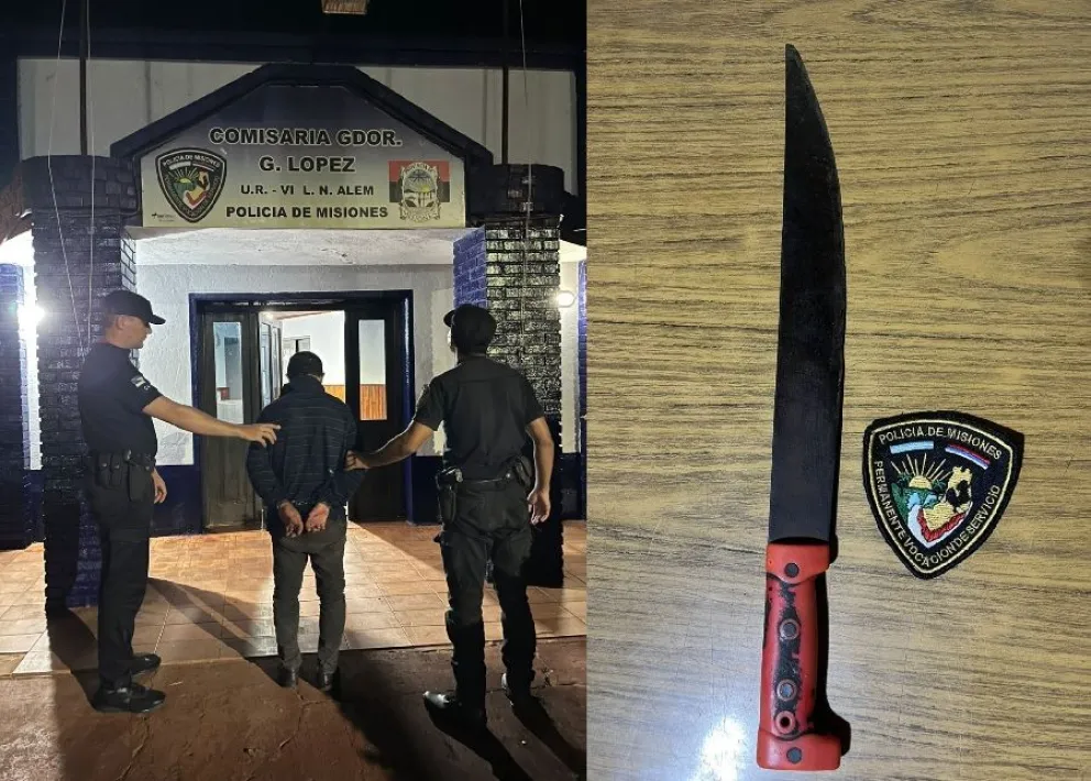 Un hombre amenazó a su pareja con un machete y terminó detenido