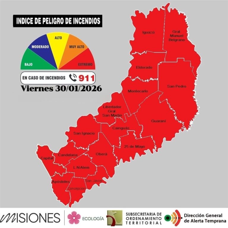 peligro extremo de incendios en Misiones