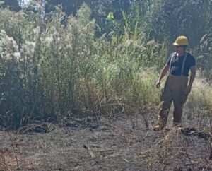 Bomberos de Puerto Iguazú sofocaron un incendio de pastizales próximo a una vivienda