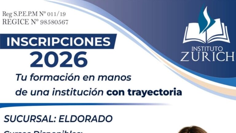 Instituto Zurich abre inscripciones a cursos en Eldorado y la zona norte