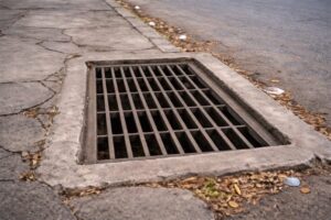 Un anciano ciego cayó a una alcantarilla sin rejilla