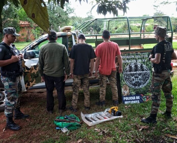 Capturaron a tres cazadores furtivos tras una persecución en una zona rural de Montecarlo
