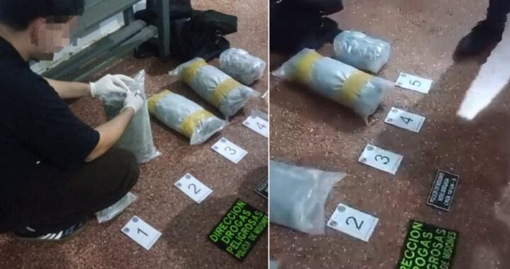 Secuestran más de 4 kilos de marihuana ocultos en la costanera