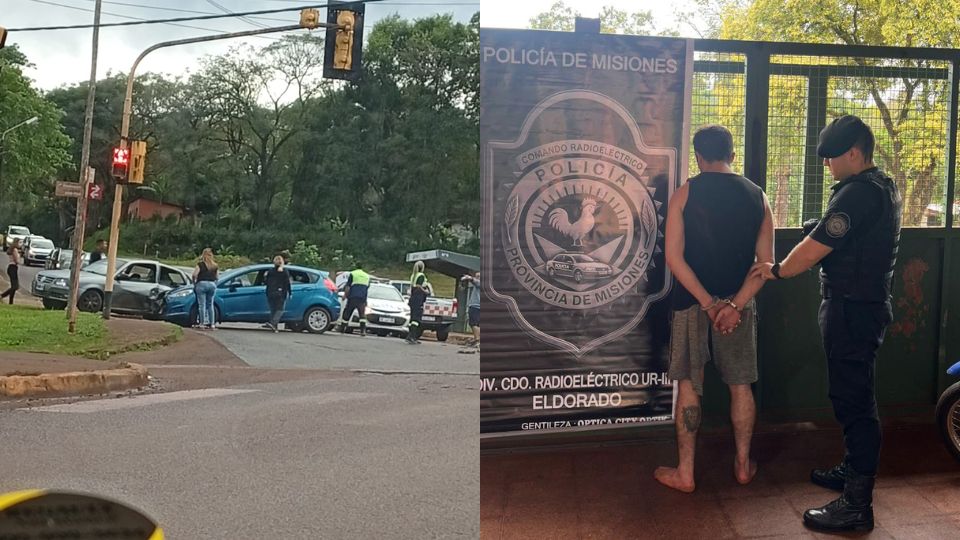 Un automovilista conducía borracho chocó e intentó huir corriendo Eldorado