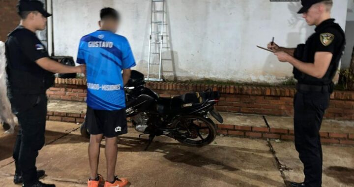 Un joven fue detenido al conducir una moto robada en Eldorado