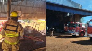 Controlaron un principio de incendio en un aserradero de 9 de Julio