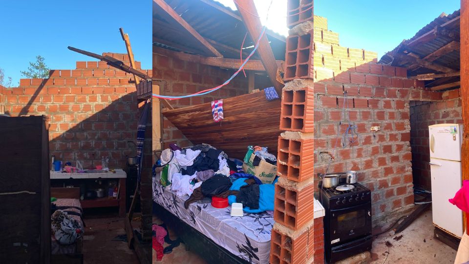 El temporal destruyó el techo de una vivienda en Eldorado y una familia pide ayuda