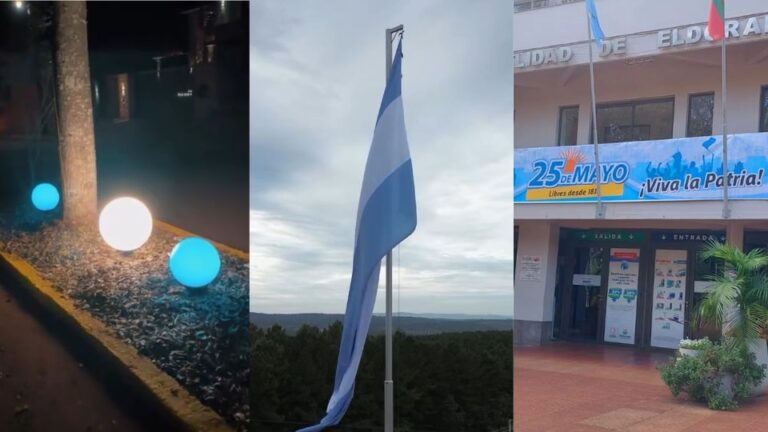 Eldorado se viste de celeste y blanco en homenaje a la Semana de Mayo