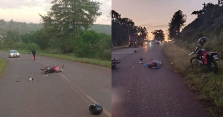 Eldoradо Un motociclista lucha por su vida tras despistar en la Ruta 17