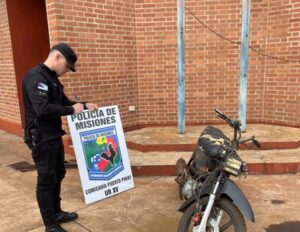 Recuperaron una moto robada tras un rápido operativo policial en Puerto Piray