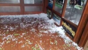Temporal con granizo y caída de árboles complicó el acceso al Parque Moconá en El Soberbio