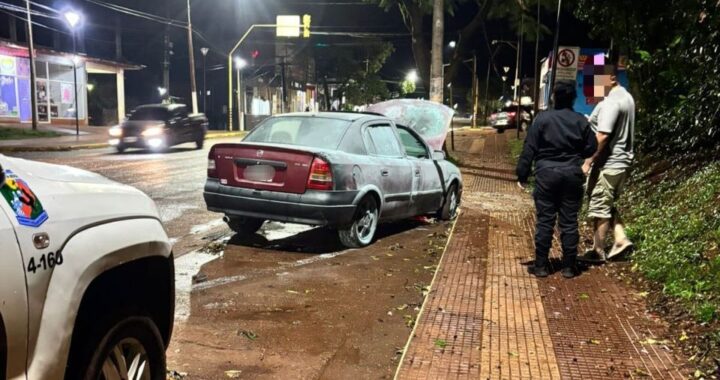 Un auto se incendió por completo sobre la avenida San Martín en Eldorado