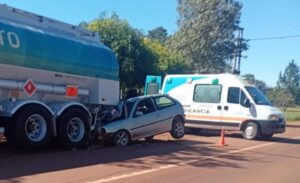 Un automovilista chocó contra un camión con material inflamable sobre la Ruta 14