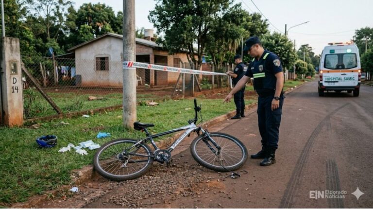 Una mujer sufrió un grave traumatismo de cráneo tras despistar con su bicicleta