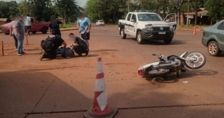 Una motociclista resultó herida tras un choque en una rotonda de Eldorado