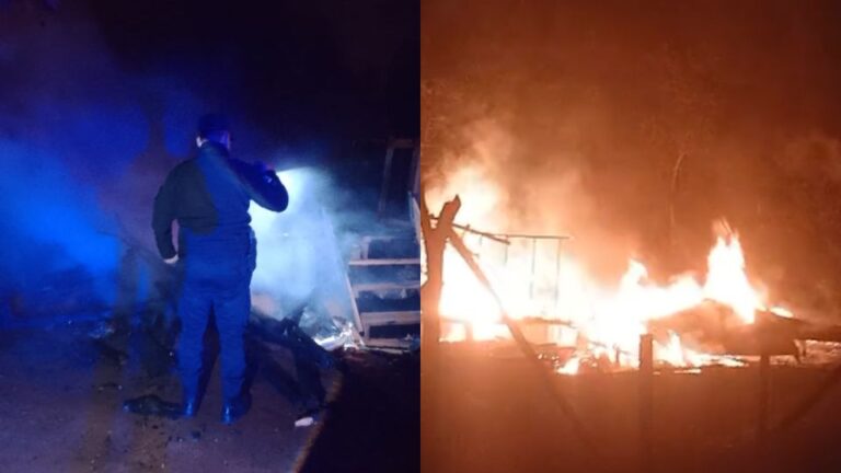 Voraz incendio destruyó por completo una vivienda en Montecarlo