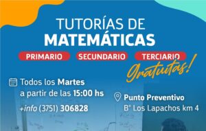 Dictarán tutorías gratuitas de Matemáticas para estudiantes en el Punto Preventivo del Km4 de Eldorado