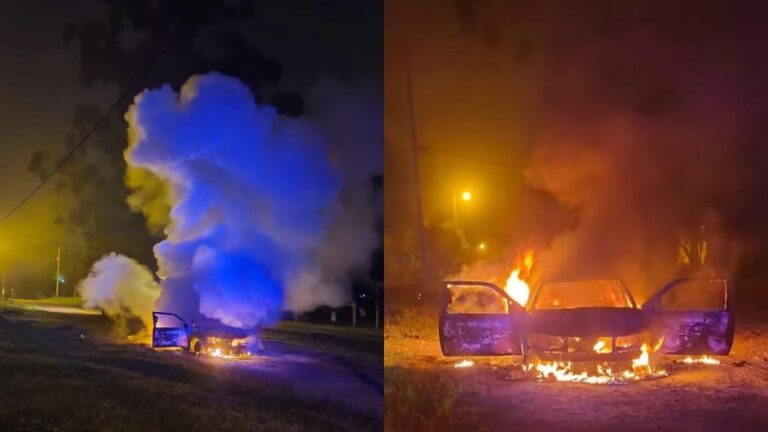 Iba conduciendo cuando su auto comenzó a incendiarse en San Javier