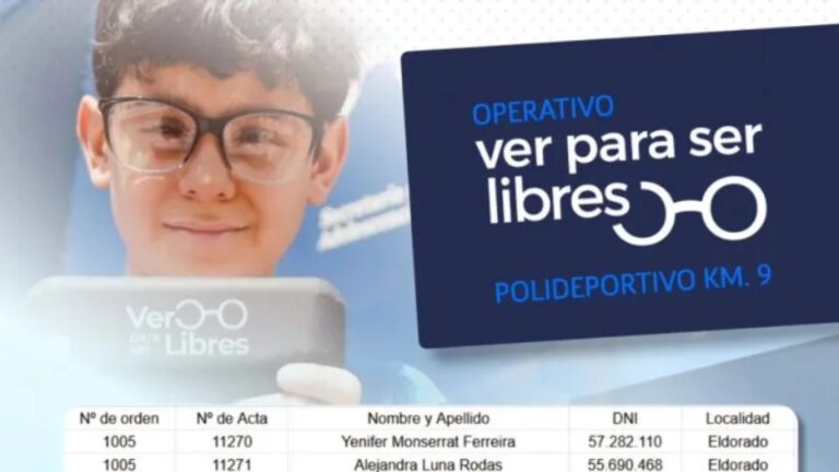 Ya están disponibles los anteojos del operativo “Ver para Ser Libres” realizado en Eldorado