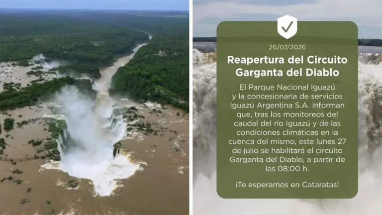 Reabren este lunes el circuito Garganta del Diablo en las Cataratas del Iguazú
