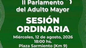 Este miércoles se realizará la sesión ordinaria del II Parlamento del Adulto Mayor en Eldorado