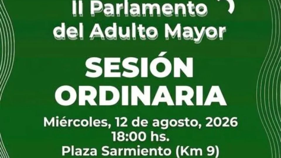 Este miércoles se realizará la sesión ordinaria del II Parlamento del Adulto Mayor en Eldorado