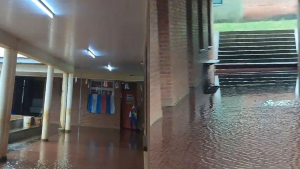 Se inundó la Escuela 689 de Eldorado