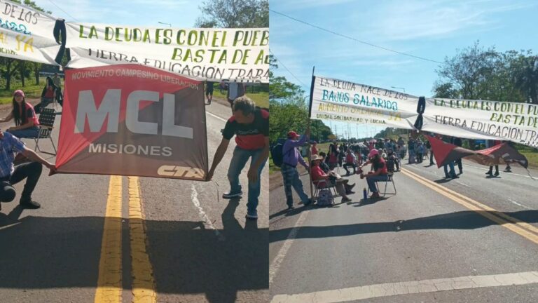 Montecarlo cortan totalmente la Ruta 12 y unos 50 manifestantes reclaman respuestas al Gobierno