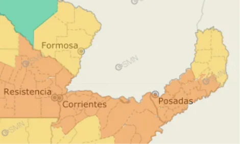 Elevan a naranja la alerta por tormentas para gran parte de Misiones